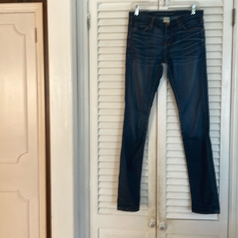 Very sexy straight stretch body hugging jeans from Banana Republic.